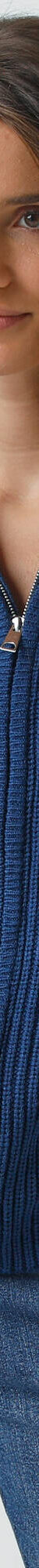 Vest met rits, in pareltricot (inktblauw) Vest met rits, in pareltricot (inktblauw)